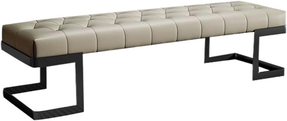 Modern Leather Bed end Stool Bedroom Dressing Room Living Shoe Changing Entry...