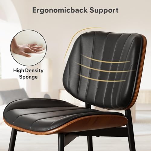 Dining Chairs Set of 6, Mid Century Modern Dining Room Chair, Upholstered Fau...