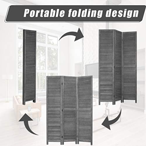 3 Panel Wood Room Divider 5.7 Ft Tall Privacy Wall Divider 67.7" x 16.9&...