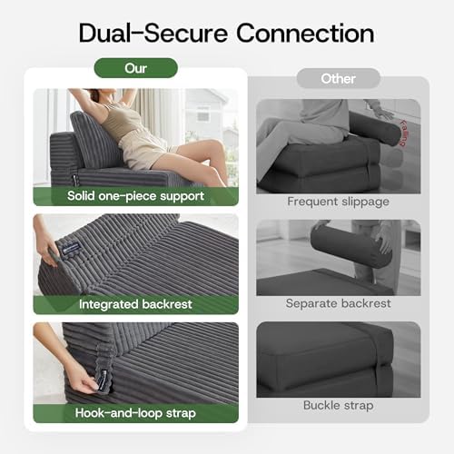 Convertible 4-in-1 Folding Sofa Bed Sleeper Chair Couch Foldable Chaise Loung...
