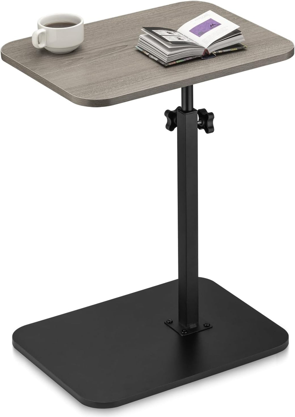 ZEAPTAC C-Shaped Side Table, 360° Swivel Height Adjustable, Lightweight Porta...