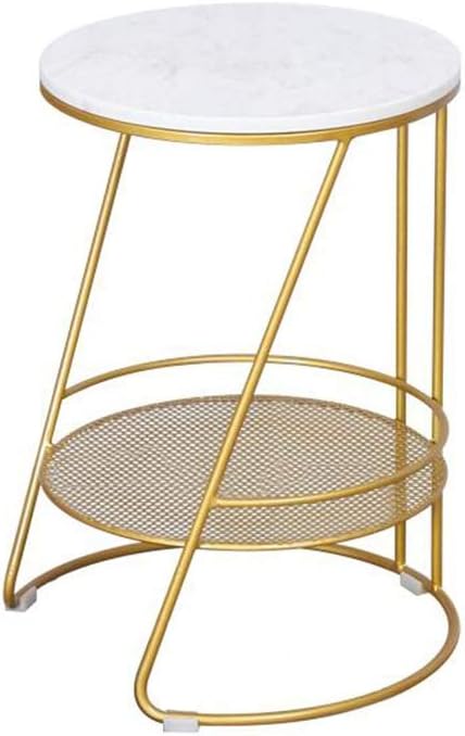 Telephone Table, Round Marble/MDF end Table,Small Coffee Table in The Living ...