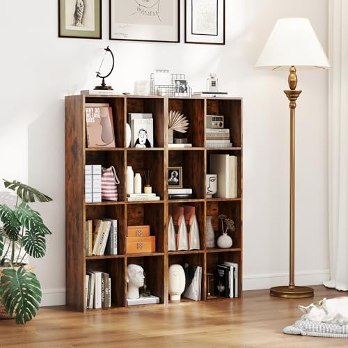 Tangkula 8-Cube Bookcase, Large Floor Standing Horizontal Bookshelf with 8 Op...