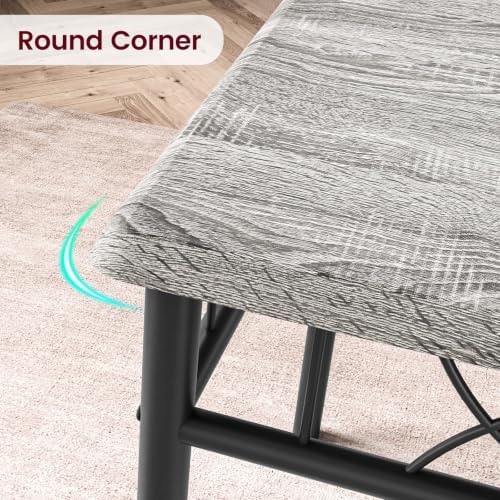 CABIHOME Dining Table Set - 5 Piece Rectangle Kitchen Table with 4 Upholstere...