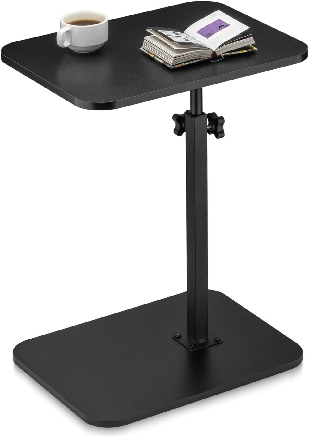 ZEAPTAC Portable TV Tray Table, End Table Adjustable Height 360° Swivel, Side...