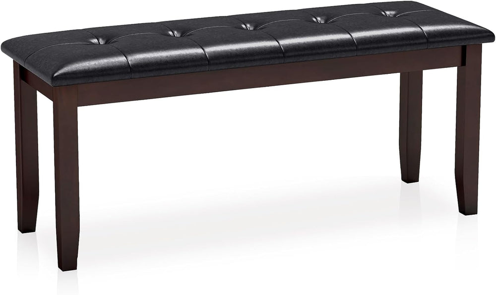 Giantex Dining Room Bench, Traditional Upholstered Table Benches, Hallway PU ...