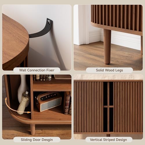 ONBRILL 55" Buffet Sideboard Cabinet with 2 Door/Adjustable Shelf, Walnut