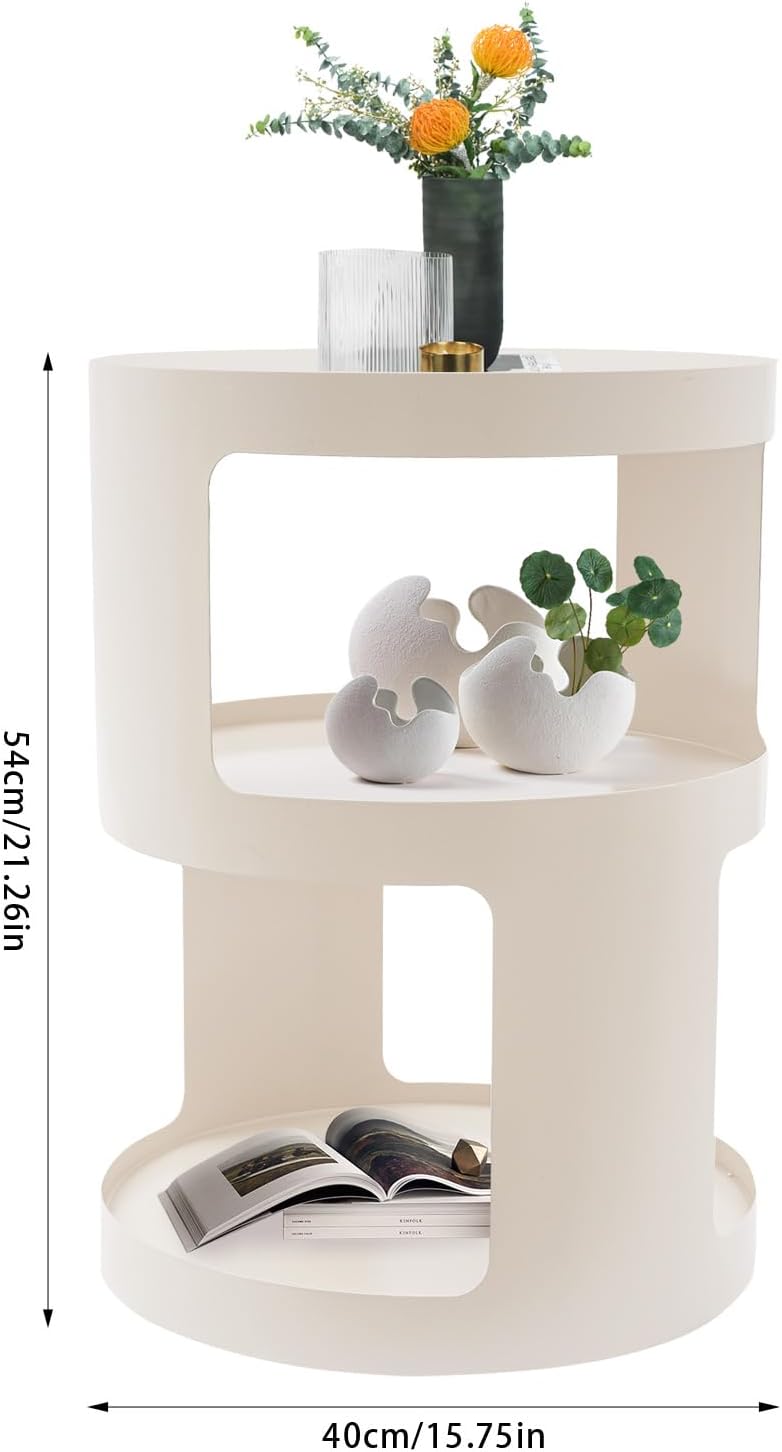 Bed Side Table, Round End Table Metal Small Bedside Table, Modern Nightstand ...