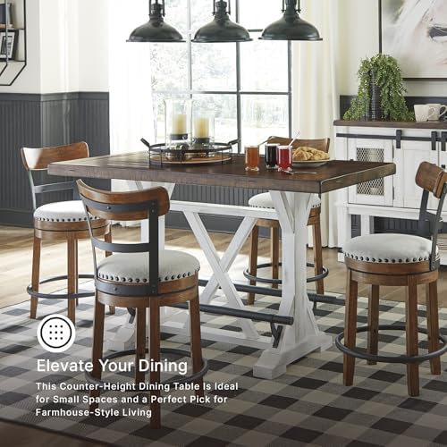 Signature Design by Ashley Farmhouse Counter Height Dining Table, White