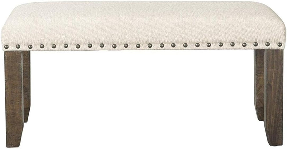 Picket House Furnishings Dex Bench in Smokey Walnut and Cream