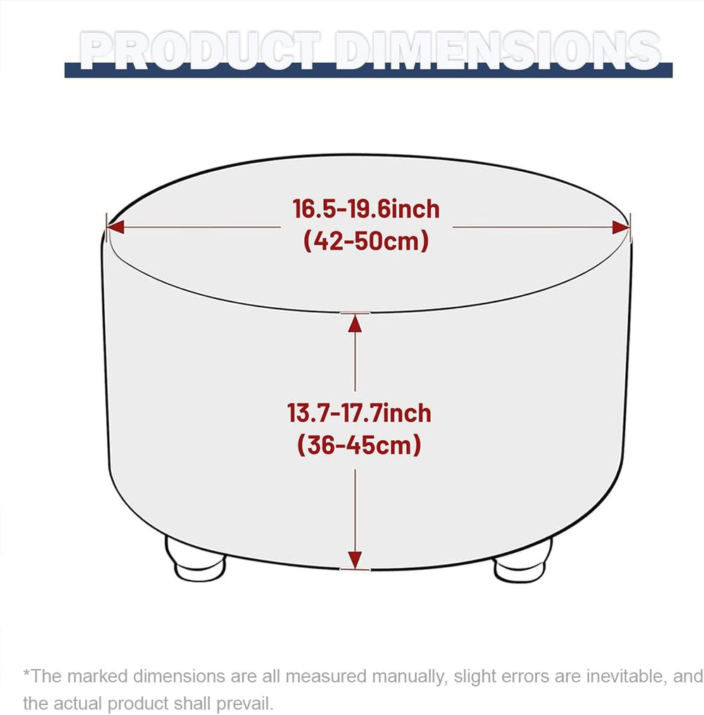 Round Ottoman Cover Stretch Round Ottoman Storage Slipcover Leaves Jacquard F...
