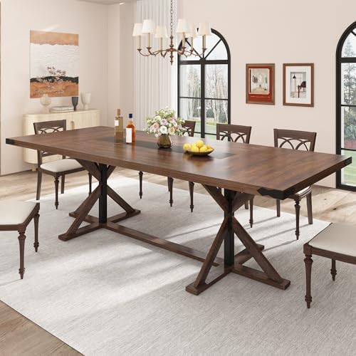 Hlivelood 94" Large Dining Table for 10 People, Rectangular Kitchen Farm...