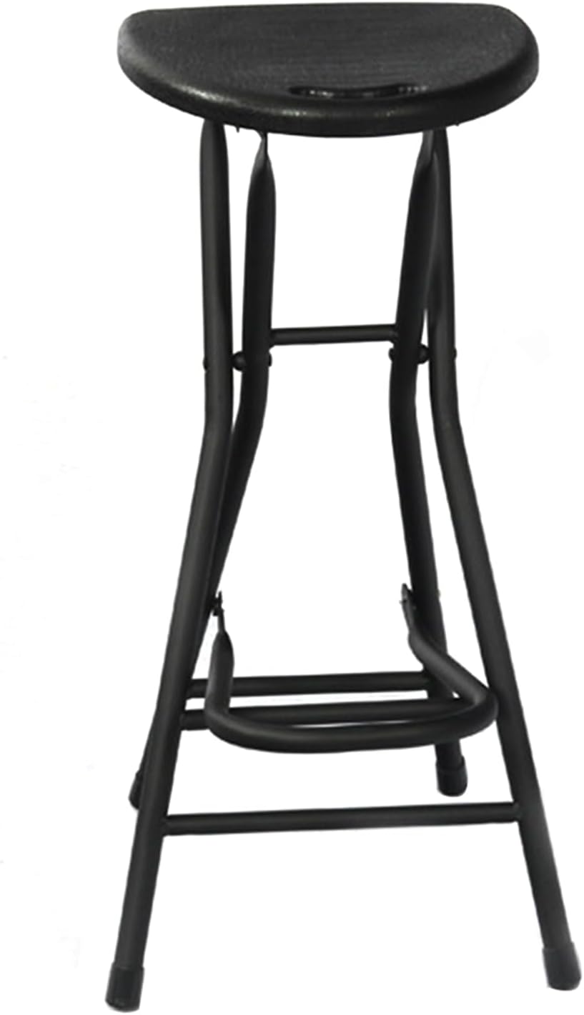 28 inch Black Bar Stool,Portable Stool for Adults Foldable Stools with Handle...