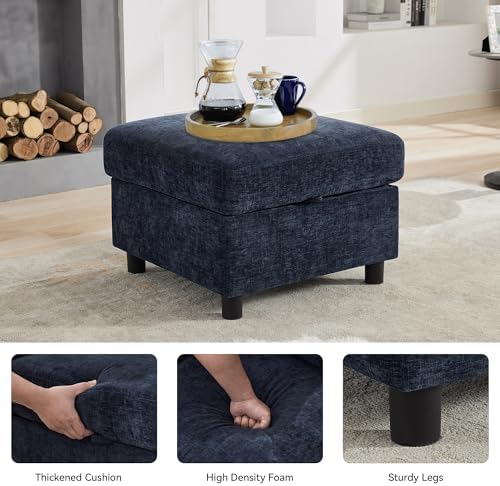 WUTUTUEE 25'' Square Storage Ottoman Module for Modular Sectional Sof...