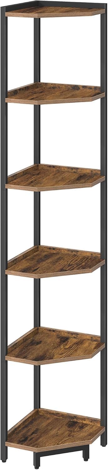 Hzuaneri Corner Shelf Stand, Corner Bookshelf, Storage Standing Shelf Unit wi...