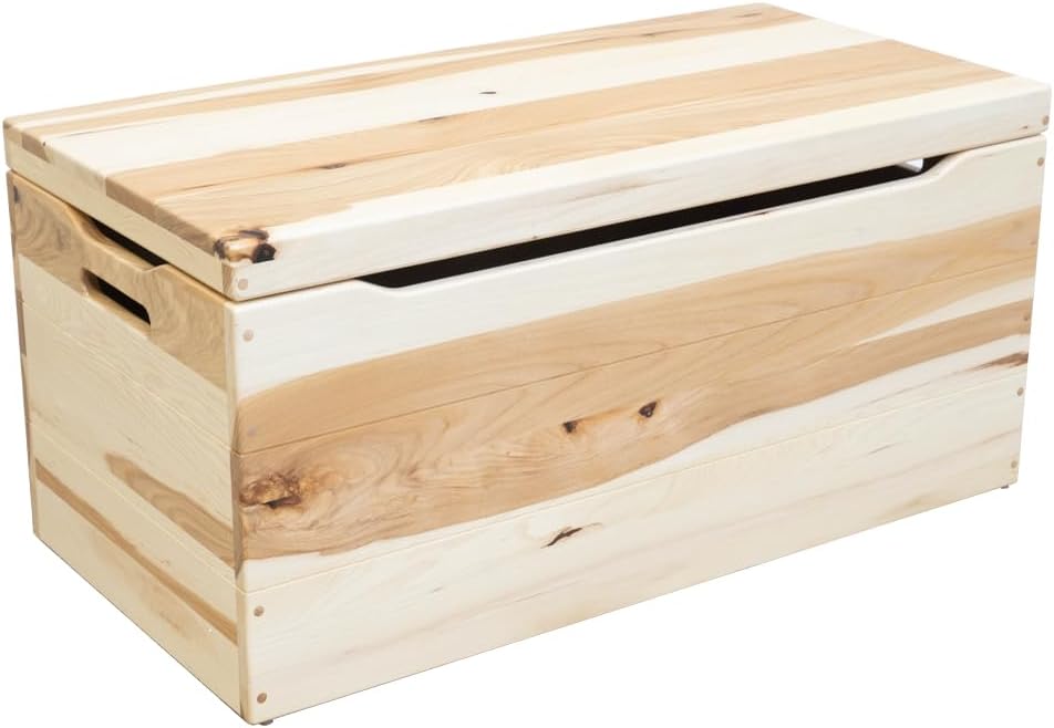 30” Engraved Wooden Storage Chest – Handmade Amish Hope Chest – Storage Trunk...