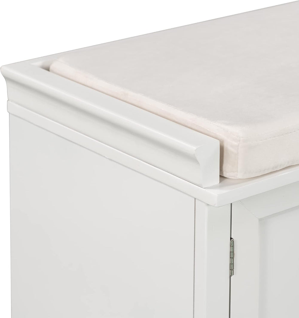 GDFStudio Jasd 42.50" Storage Bench with 2 Drawers and 2 Cabinets, Shoe ...