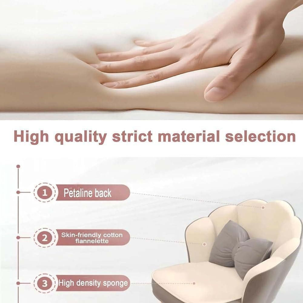 Etlegor Petal Makeup Vanity Chair, 360° Swivel Makeup Stool with High Back, M...