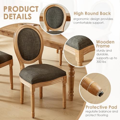 French Country Dining Chairs, Upholstered Dining Chairs Set of 4