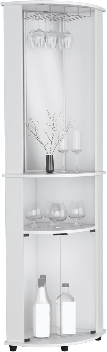 Corner Cabinet Unit with Wine Glass Rack and Lower Cabinet, Pantry Sideboard ...