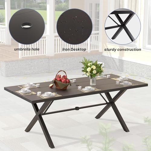 16 PCS Outdoor Patio Dining Set,Patio Table and Chairs Metal Outdoor Patio Fu...
