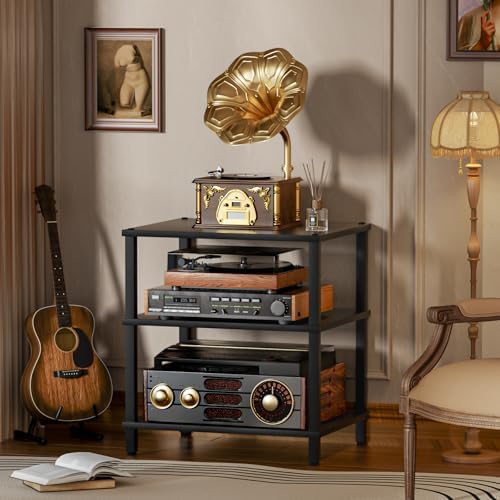 LELELINKY 3-Tier AV Media Player Stand, Stereo Cabinet, Modern Stereo Cabine,...