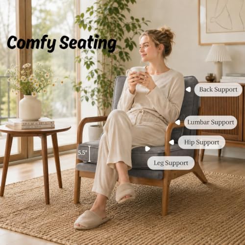 Karl home Mid-Century Modern Accent Reading Chair, Grey
