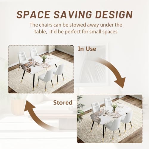 Dining Room Table Set for 4,Dining Table Set for 4, Sintered Stone Kitchen Ta...