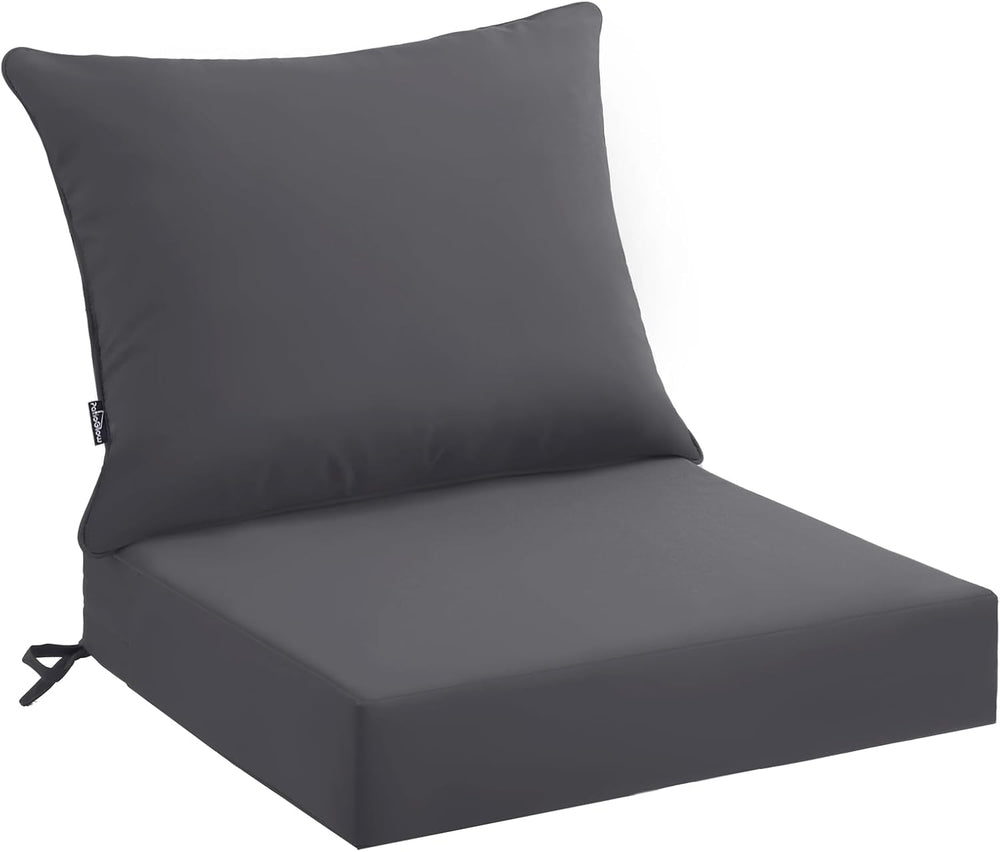 PatioGlow Outdoor Seat Cushion Set 22 x 22 x 4 Inch, Waterproof & Fade Re...