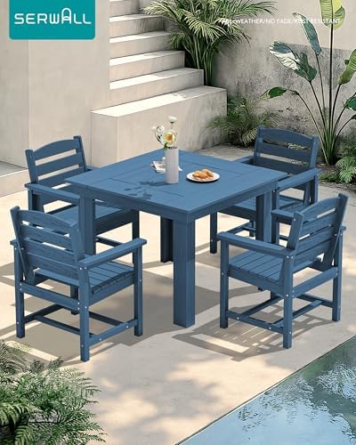 SERWALL HDPE Outdoor Square Dining Set for 4