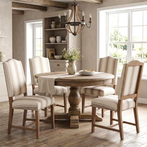 Shunzhi Farmhouse Upholstered Dining Chairs Set of 2 Parson Chairs Mid Centur...
