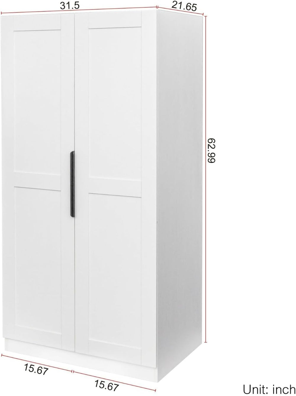 Kitchen Pantry Cabinet 62.99" Tall, Freestanding Storage Cupboard with S...