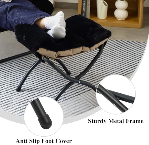 15"(H) Folding Ottoman, Foldable Footrest Stool, Portable Small Foot Sto...