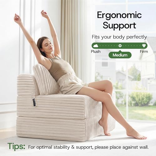 Convertible 4-in-1 Folding Sofa Bed Sleeper Chair Couch Foldable Chaise Loung...