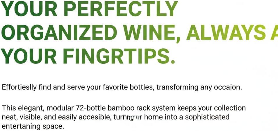 NutriChef Bamboo Wine Rack Freestanding Floor, 8-Tier Wooden Wine Storage She...