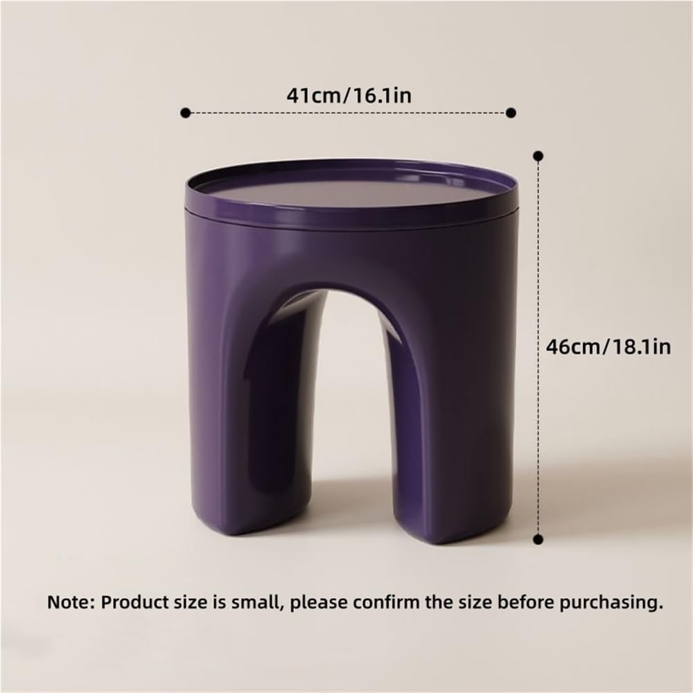 Small Round Plastic Side Tables, Modern and Minimalist Bedside Table, End Tab...