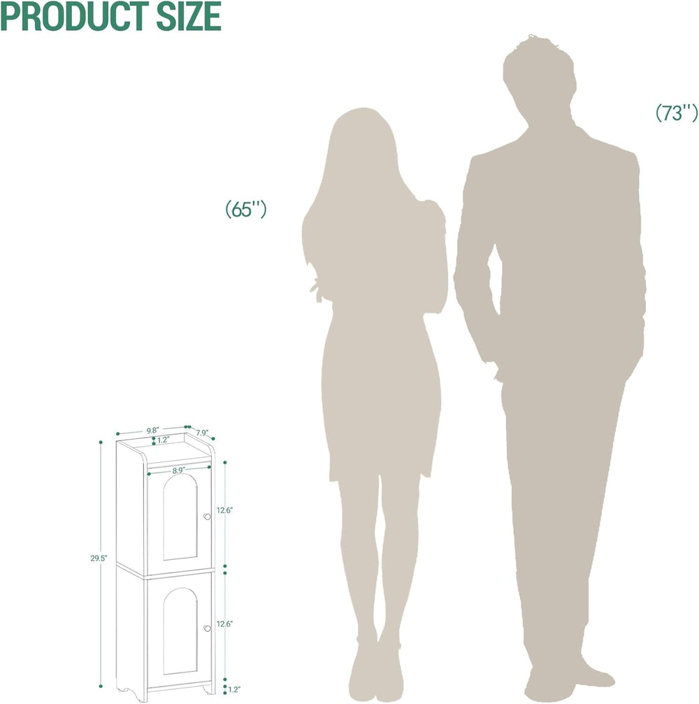 Hzuaneri Bathroom Storage Cabinet, Small Corner Floor Cabinet with 2 Doors an...