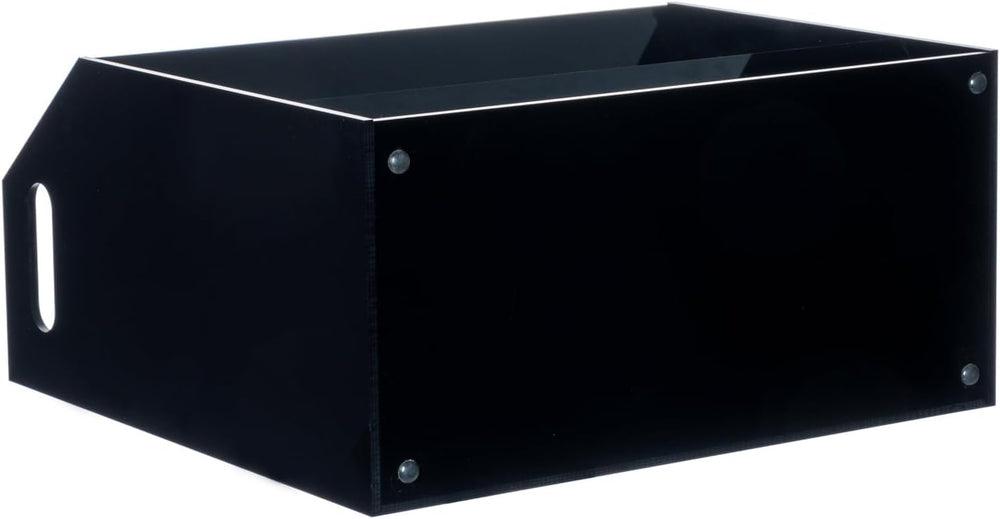 MyGift 2 Tier Modern Premium Black Acrylic Compact Cassettes Holder with Cuto...