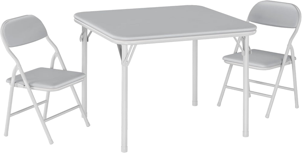 Garvee 3-Piece Folding Table and Chairs for Boys and Girls, Grey