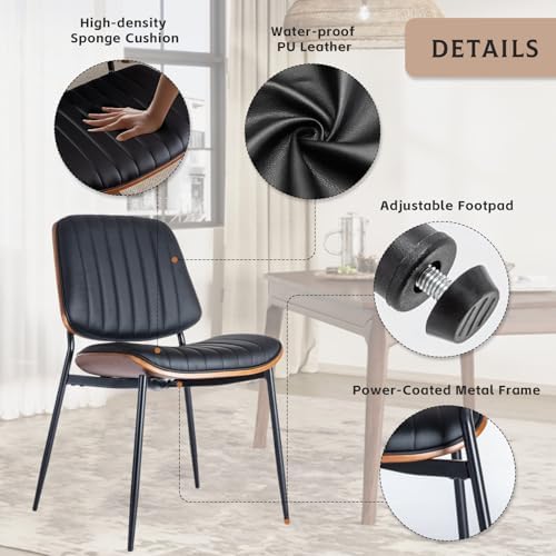 Dining Chairs Set of 6, Upholstered Mid-Century Modern Dining Room and Kitche...