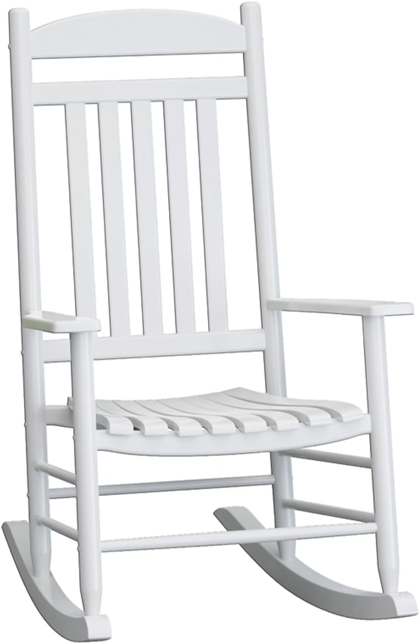 Wooden Outdoor Rocking Chair, Weatherproof Oversized Rocking Chair, Heavy Dut...