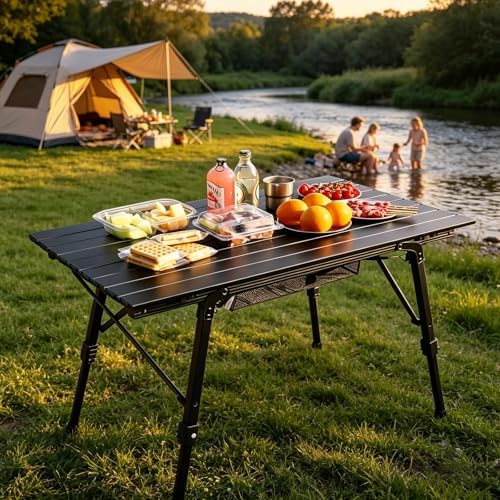 JOUYEK Folding Outdoor Camping Table, Lightweight Aluminum Camp Table