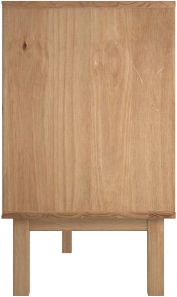 Scandinavian Sideboard Solid Pine Wood Engineered Wood Medium Large Brown 4 P...