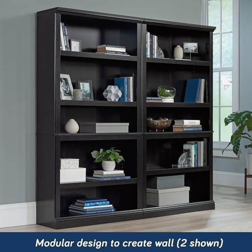 Sauder 5 Tier Book Shelf Wooden Bookcase Multipurpose Bookshelf for Home Offi...