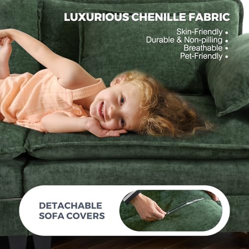 ELUCHANG 153" Oversized Modular Sectional Sofa, Comfy Chenille Cloud Cou...