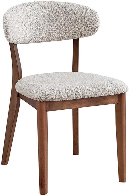 2Pcs Upholstered Wood Dining Chair, Cherry Color