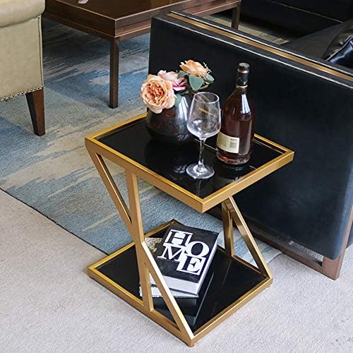 Telephone Table, Tempered Glass Side Table Nordic Modern Iron Art Sofa Table ...