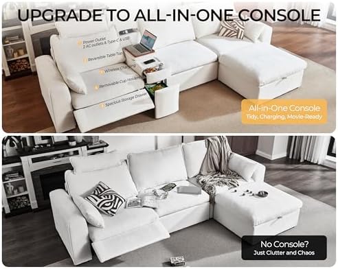 103" Modular Power Reclining Sectional 2 Seater Loveseat Sofa, Chenille ...