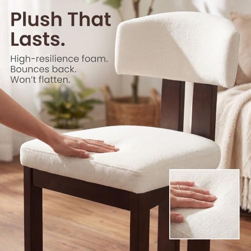 COLAMY Upholstered Dining Chairs Set of 2, Solid Wood Wobble-Free Modern Kitc...