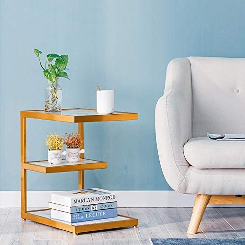 Telephone Table, Sofa Side Table Marble Tabletop + Wrought Iron Coffee Table ...